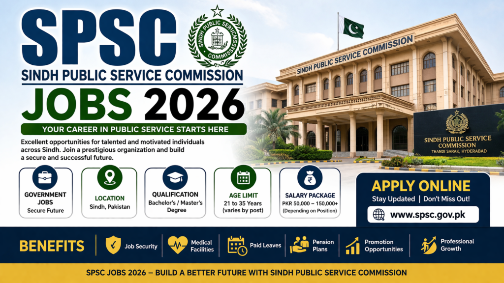 SPSC Sindh Public Service Commission Jobs 2026