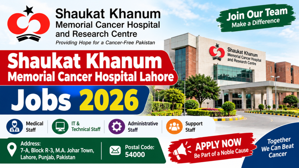 Shaukat Khanum Memorial Cancer Hospital Lahore Jobs 2026